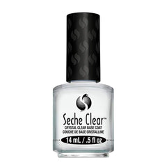 Seche Clear Base Coat aplicación suave para uñas lisas y preparadas.