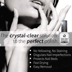 Seche Clear Base Coat fortalece uñas naturales y mejora la adherencia del color.