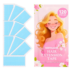 Seewaazee tapas adhesivas azules para extensiones, unión invisible y cómoda