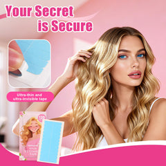 Seewaazee tapas doble cara azules, adherencia duradera para extensiones de cabello