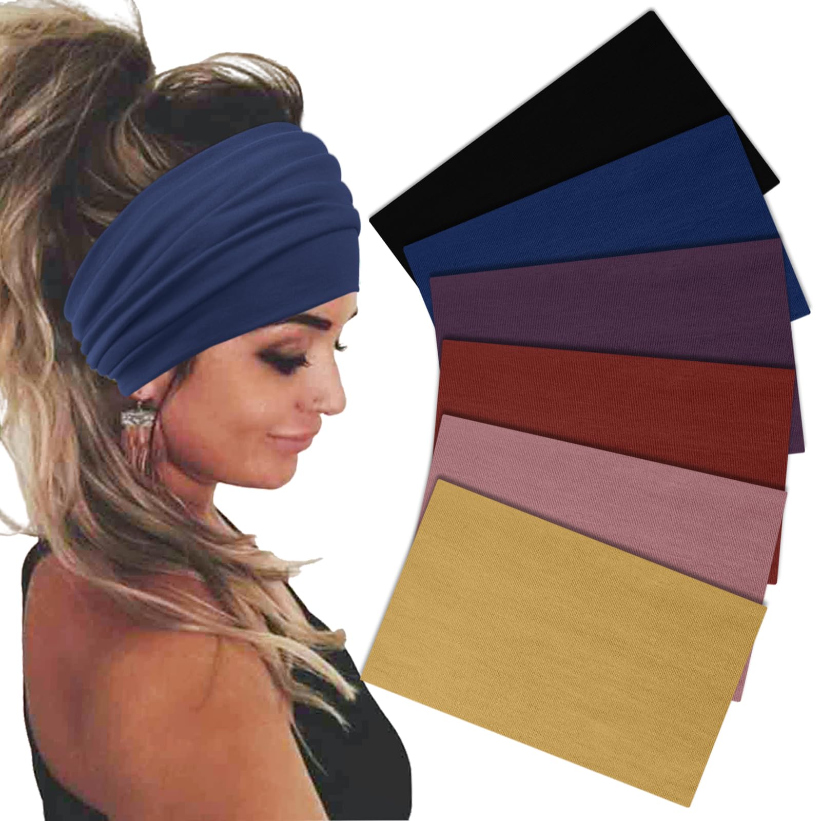 Sefiinh diadema ancha para mujer, cómoda y suave para uso diario.