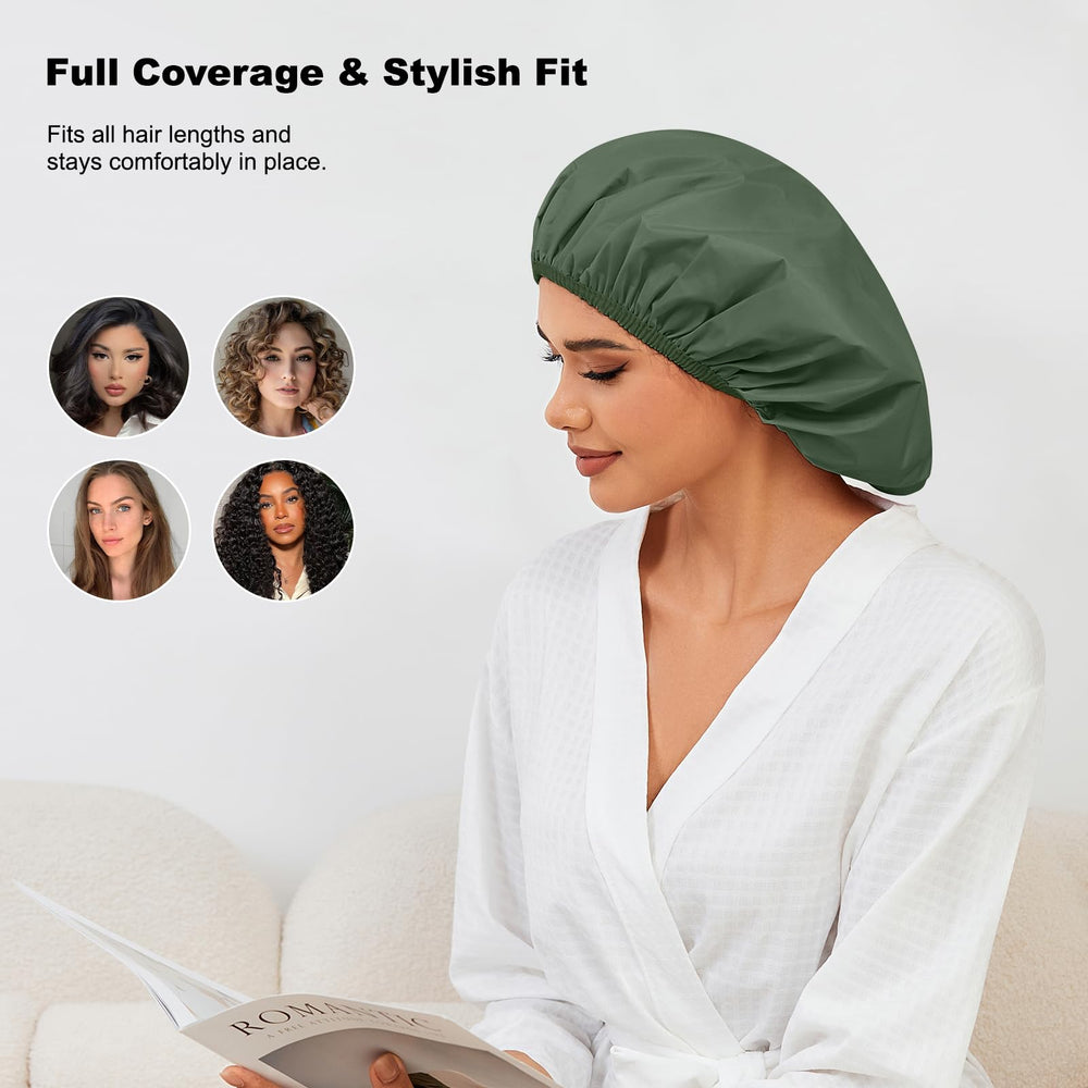 Gorra de ducha Selalu para cabello largo y trenzas, cobertura amplia.