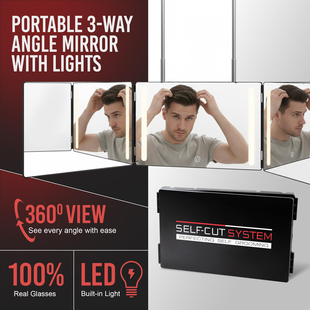 Self-Cut System: luces LED integradas para iluminación clara durante el peinado.