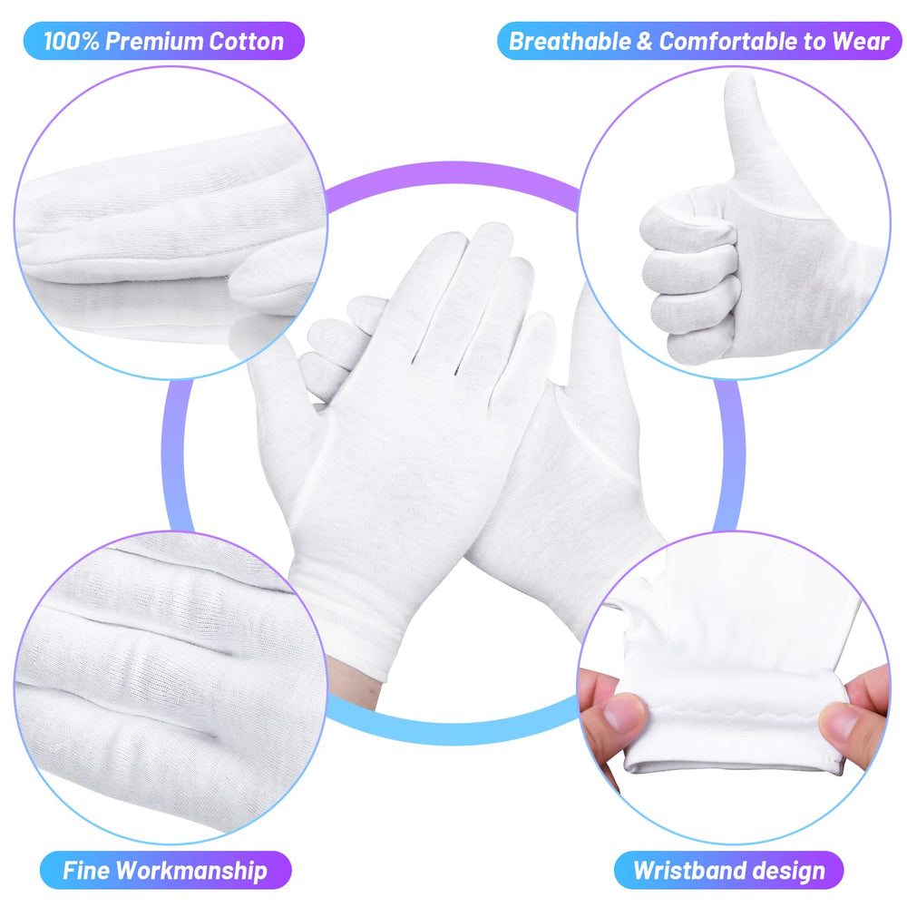 Paquetes Selizo de 6 pares de guantes de algodón para piel seca