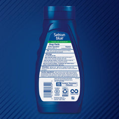 Etiqueta de nueva fórmula limpia de Selsun Blue para cabello suave.