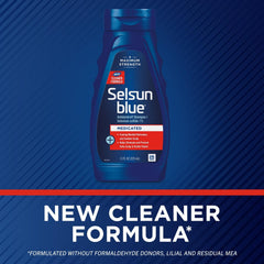 Selsun Blue, espuma de lavado rápida, limpia profundamente sin resecar.