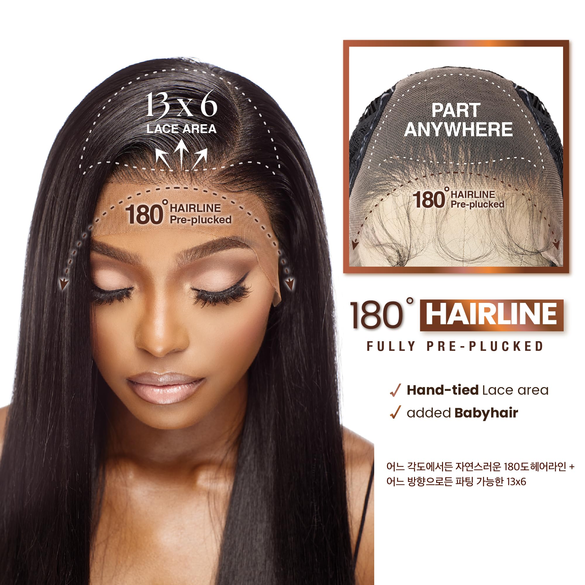 Sensationnel Bare Lace 13x6 frontal lace malla transpirable para mayor comodidad.