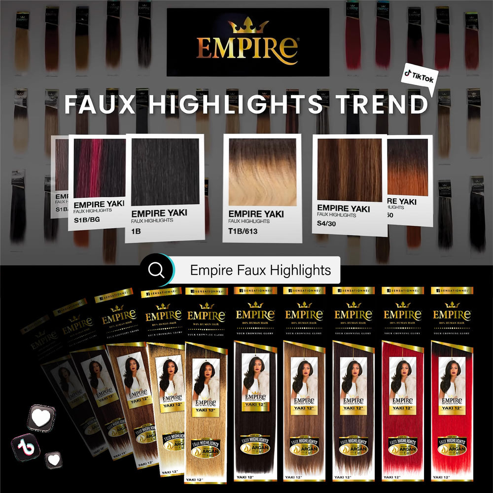 Sensationnel Empire Yaki acabado brillante para un look natural.