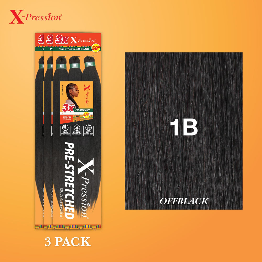 Sensationnel X-PRESSION trenzas tipo caja de 58 pulgadas para looks duraderos