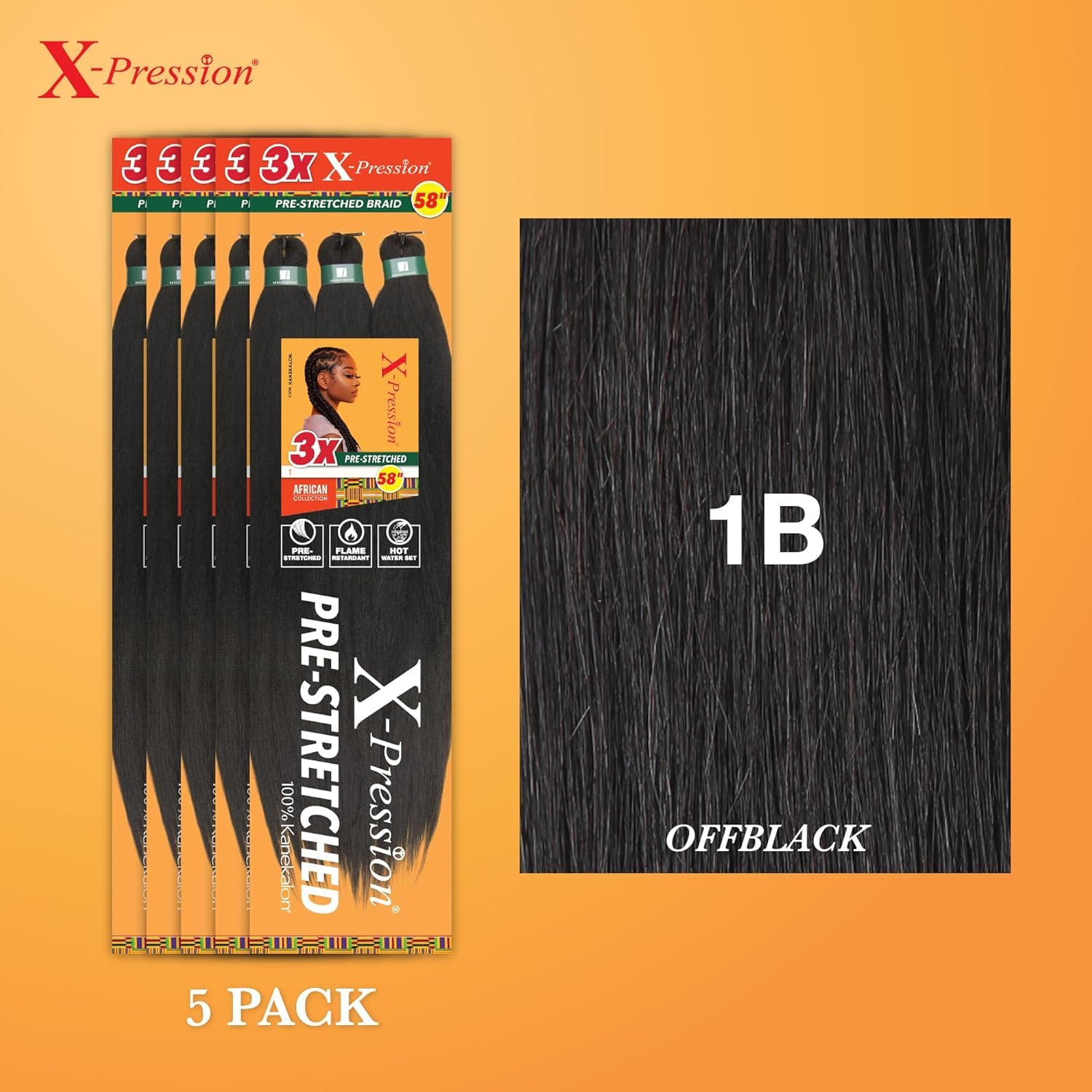 Detalle de rizos definidos en Sensationnel XPRESSION 3X para acabado natural.