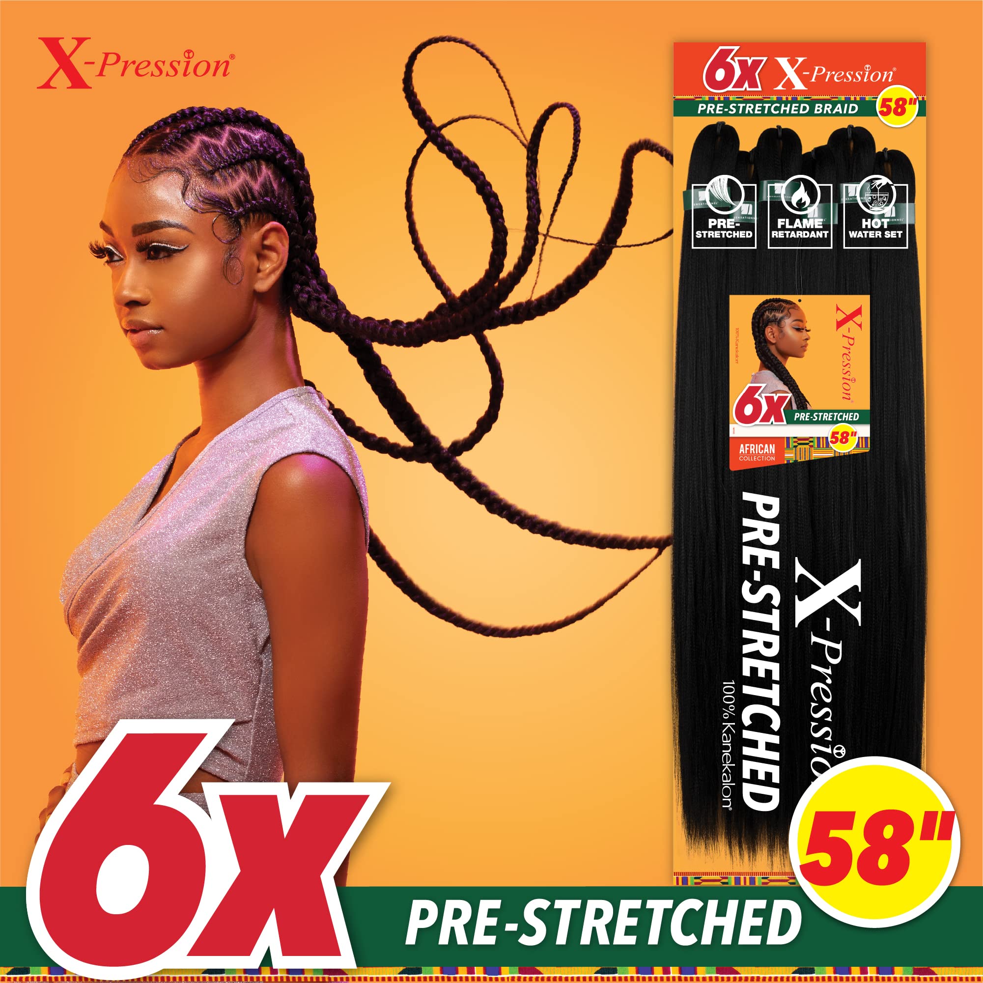 Sensationnel X-Pression kanekalon sintético ligero y flexible.