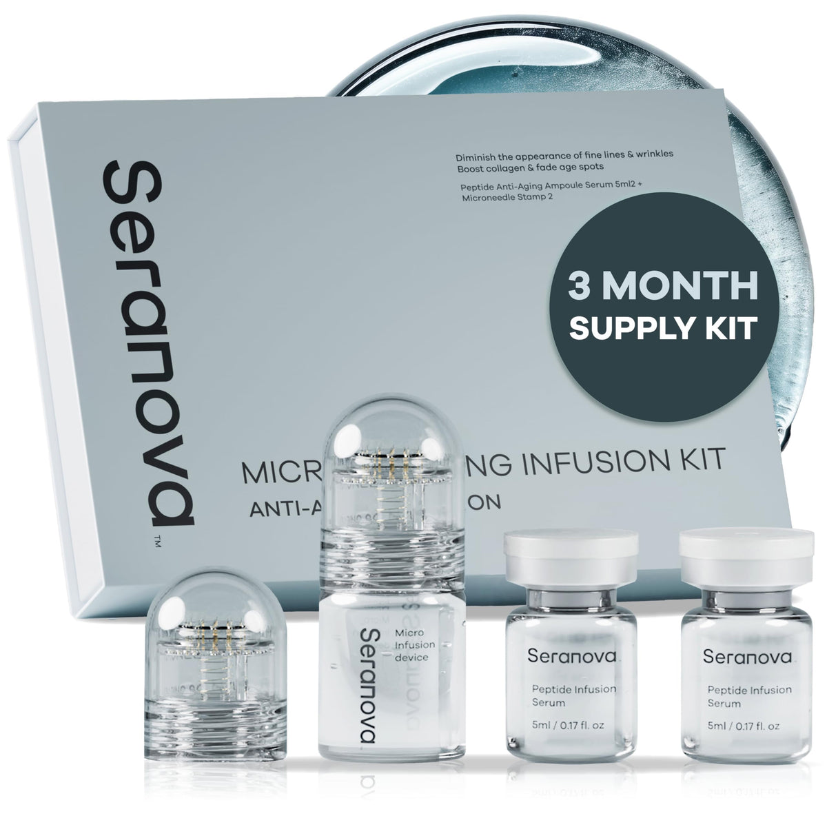 Seranova Micro Infusión: kit en caja para uso en casa y aplicación cómoda.