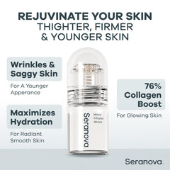 Seranova sello 0.05mm en acción para cuidado facial suave.