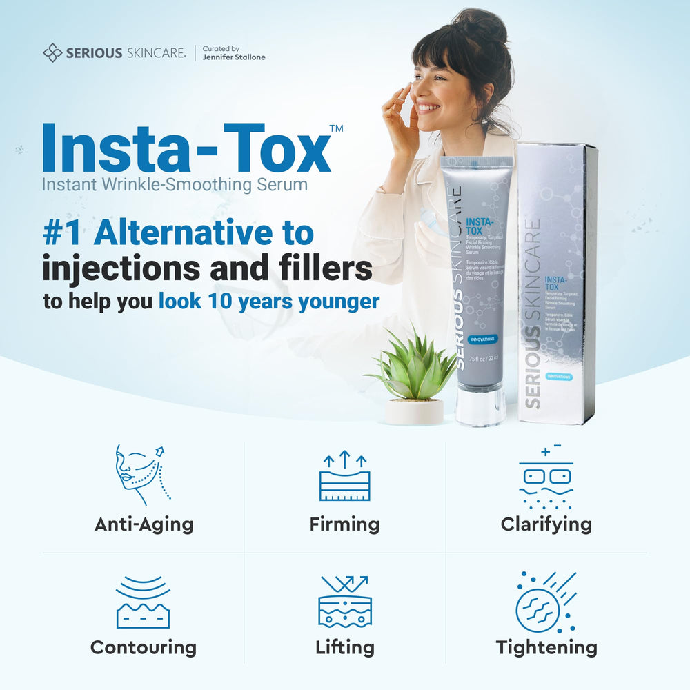 INSTA-TOX de Serious Skincare, poros visibles difuminados para piel lisa.
