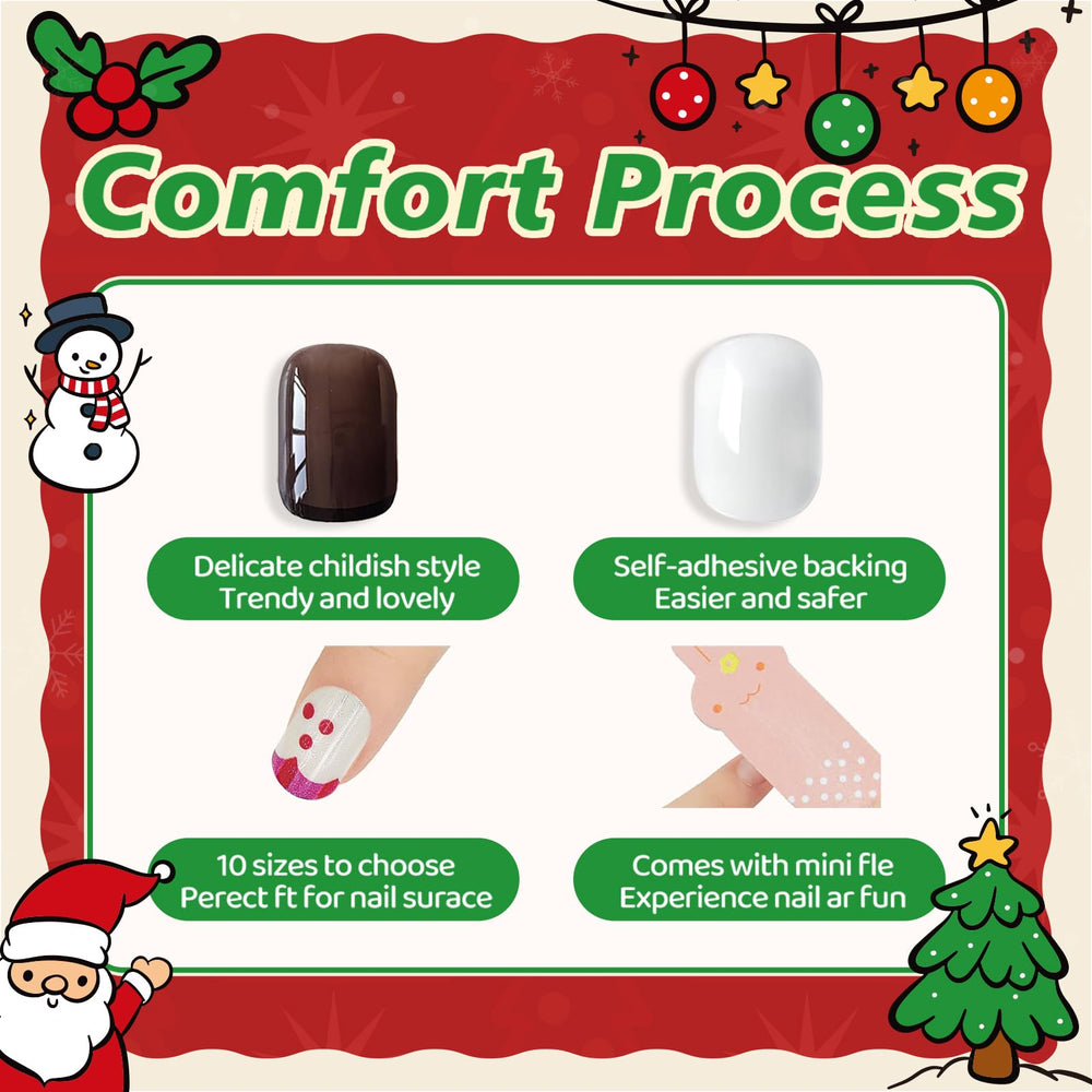 Uñas prensadas SeseBee diseños navideños casuales para uso diario