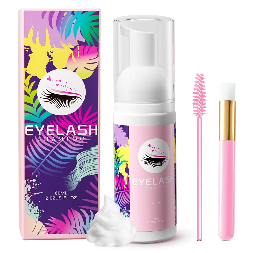 Setgnur Lash Shampoo en botella de 60 ml para limpieza suave de pestañas
