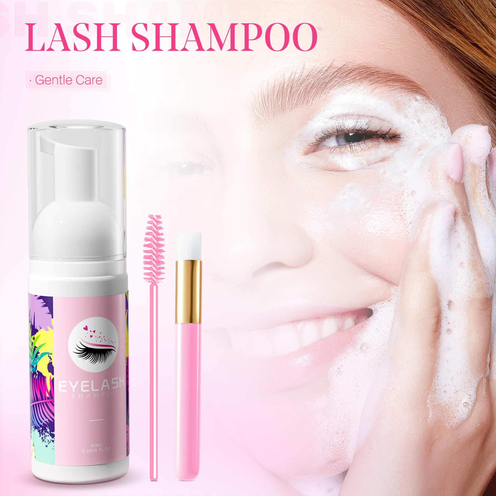 Setgnur Lash Shampoo espuma cremosa que elimina aceite y residuos