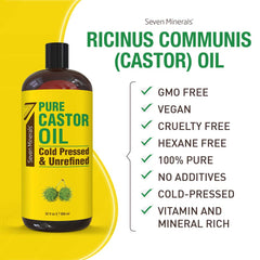 Seven Minerals Aceite de Ricino Prensado en Frío para cejas más definidas.
