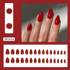 Sevgob Uñas rojas con brillo, estilo elegante para ocasiones.