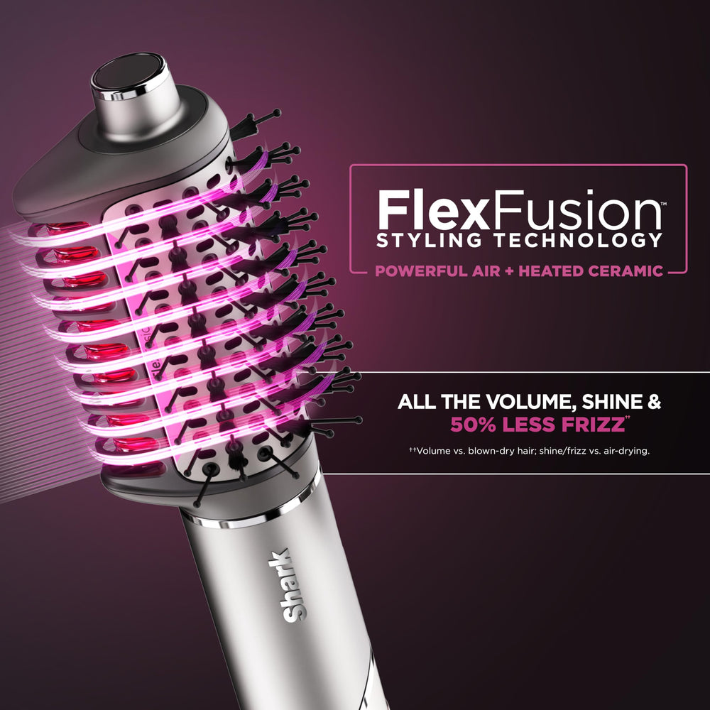 Shark FlexFusion cepillo fusion: brillo y cuerpo duradero para peinados rápidos.