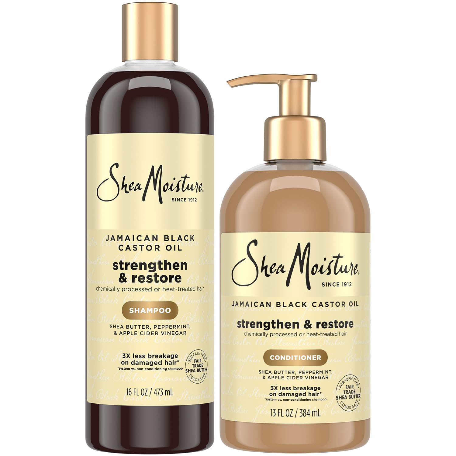 La botella de champú SheaMoisture clarifica y limpia profundamente el cabello.
