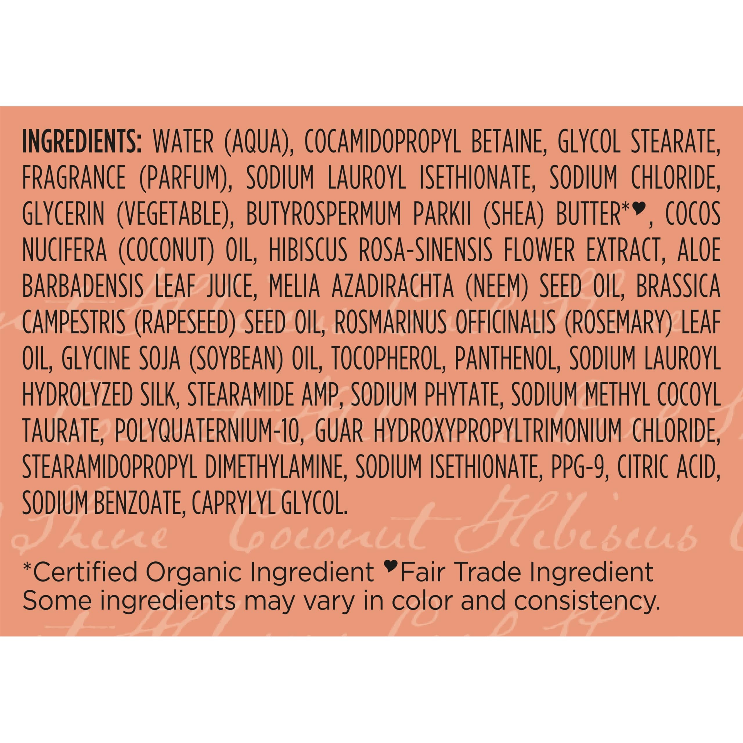 SheaMoisture Coco Hibisco Champú, brillo natural: aporta un aspecto saludable.