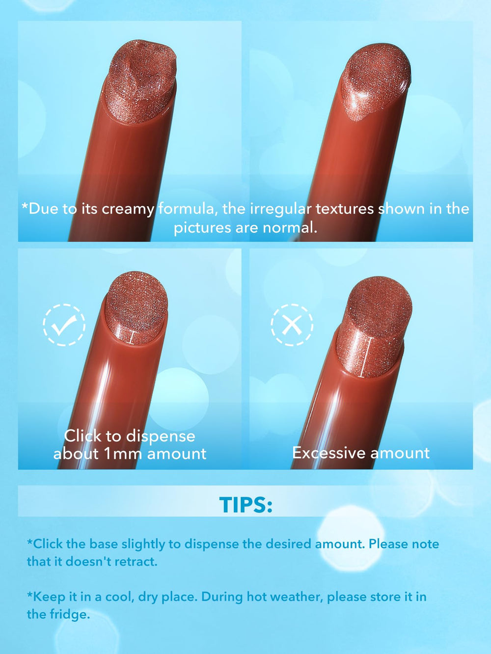 Formato compacto SHEGLAM brillo labial cristal de azúcar para retoques