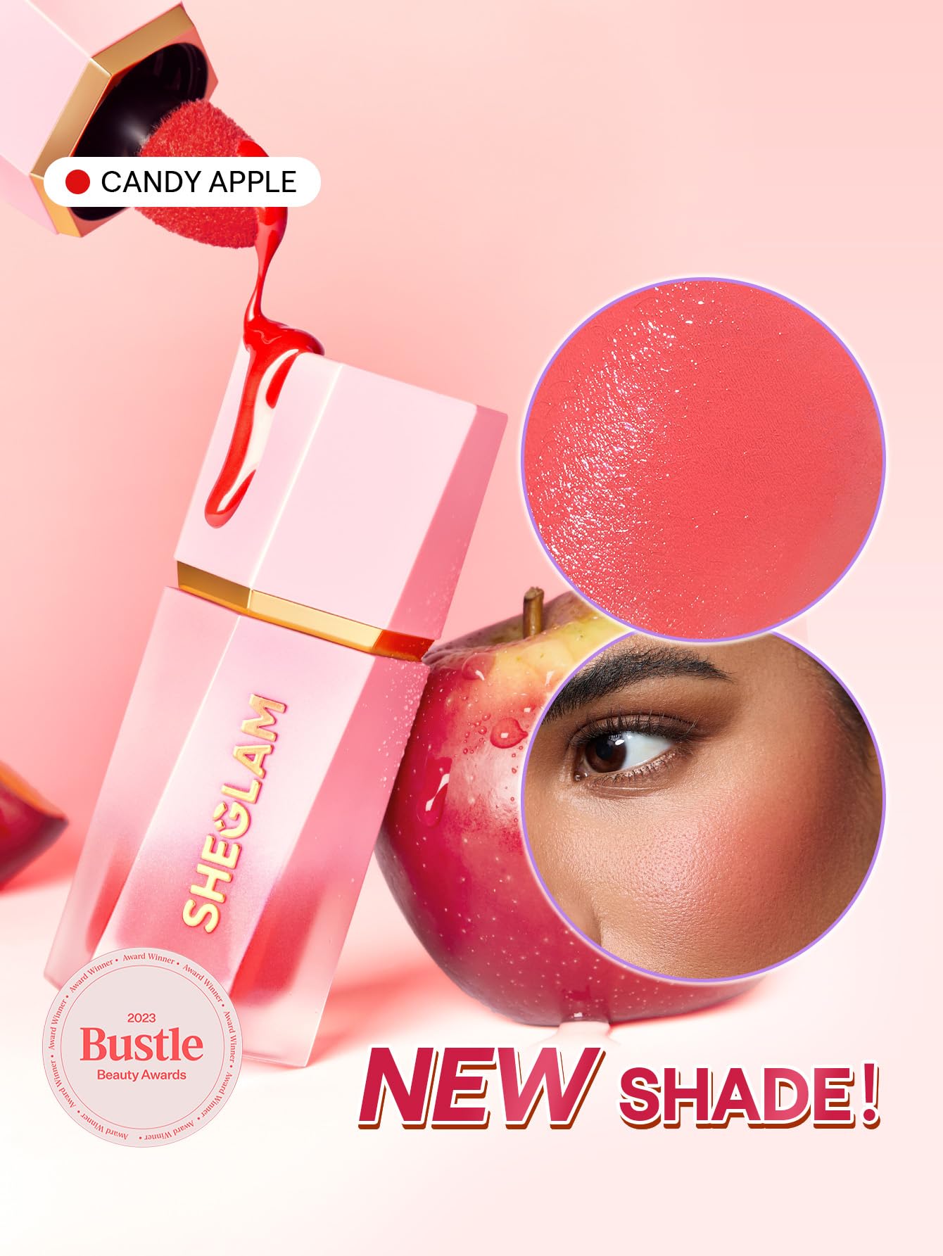 SHEGLAM Color Bloom Candy Apple resistente al agua para uso todo el día.