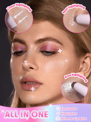 SHEGLAM delineado con brillo lila para un acabado deslumbrante.