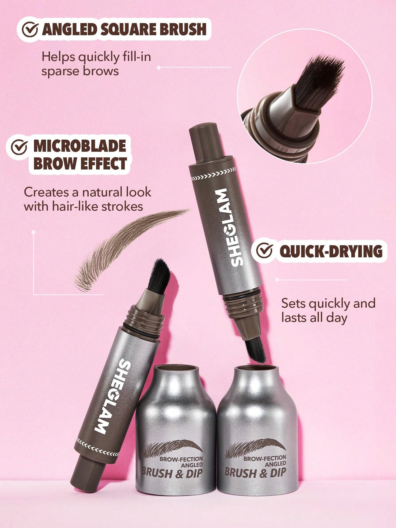 SHEGLAM Lápiz cejas microblading para lograr trazos realistas.