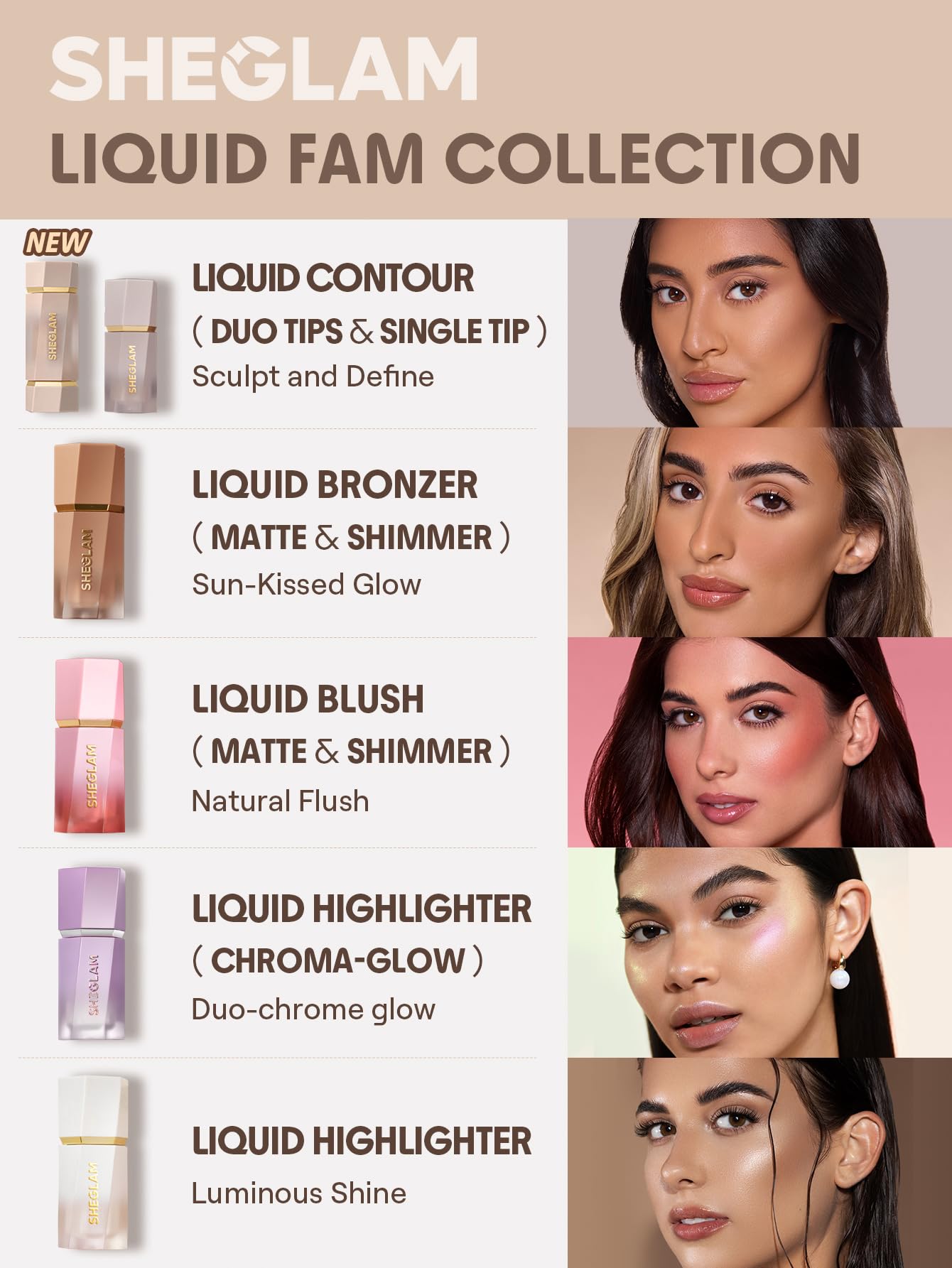 SHEGLAM Precision Sculpt Duo-Stone empaque elegante y práctico.