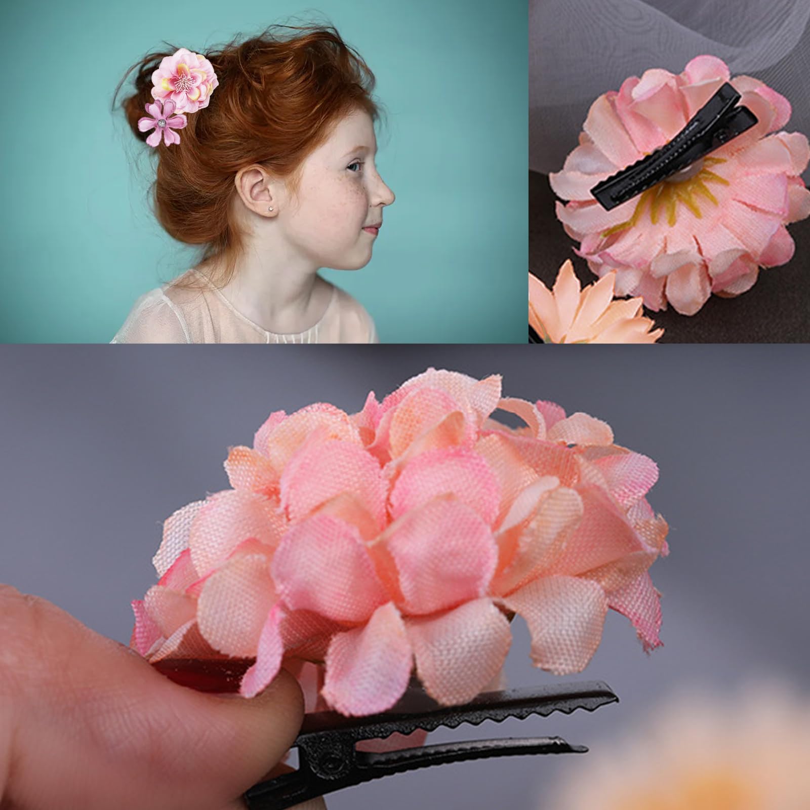 Conjunto de 21 pinzas florales, uso diario y ocasiones especiales.