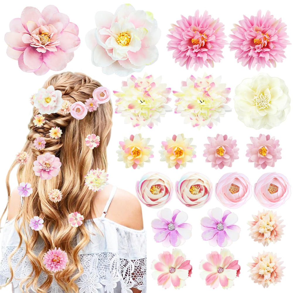 Pinzas florales SHEHARUHI para el cabello en rosa y lila, ideal para looks diarios.