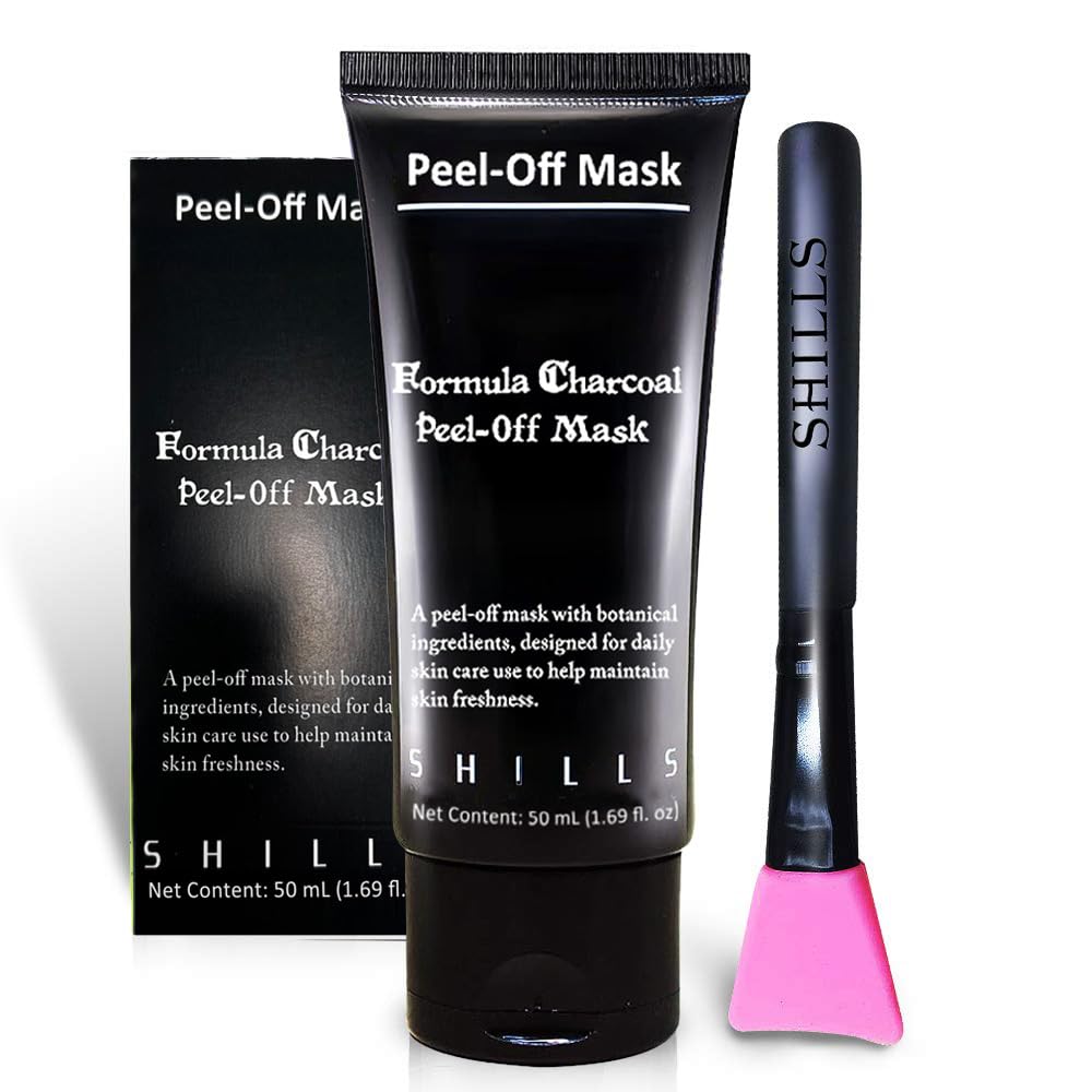 SHILLS mascarilla de carbón con brocha para una aplicación suave y uniforme.