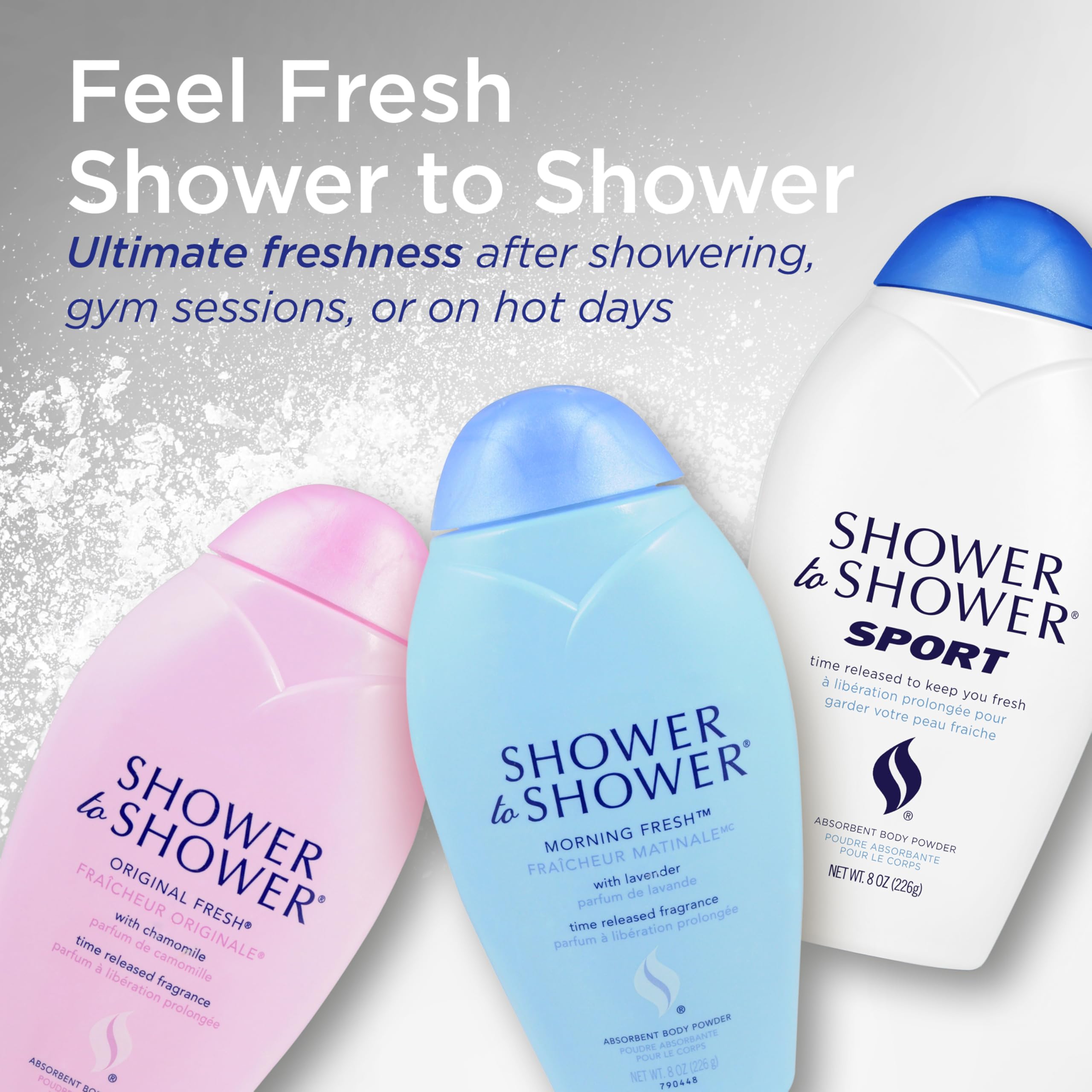 Shower To Shower Original textura cremosa, sensorial y suave para la experiencia de la ducha.