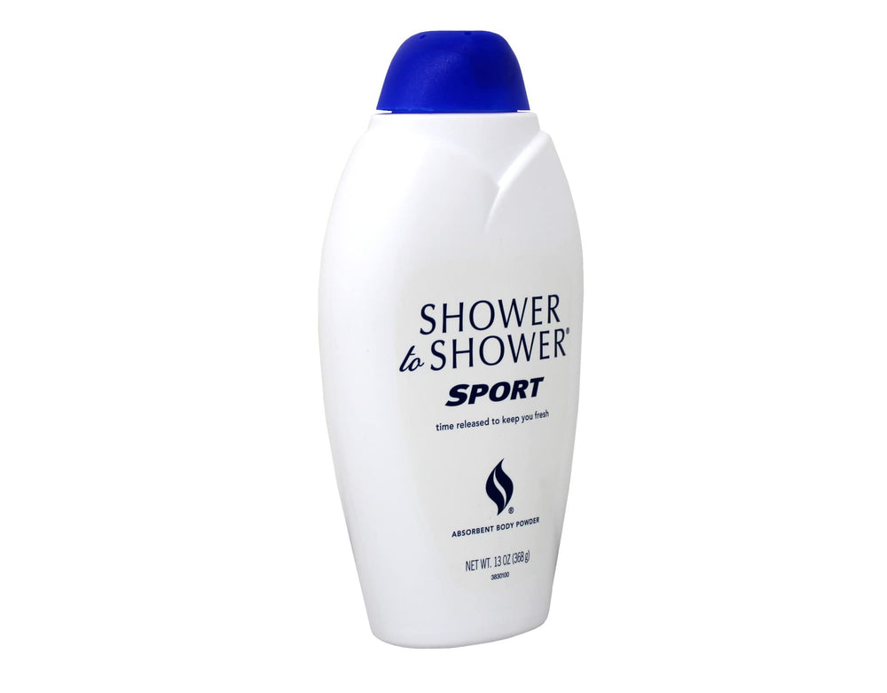 Textura de polvo absorbente de Shower To Shower Sport para comodidad.