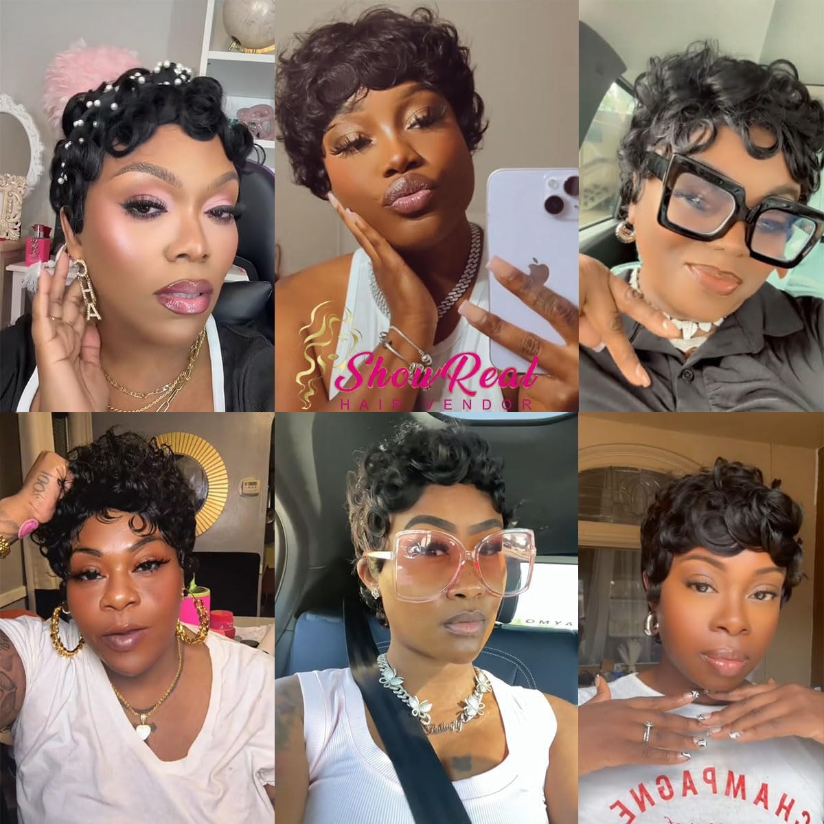 Showreal Pixie Cut Wig cap construction emphasizes breathable comfort and secure fit.