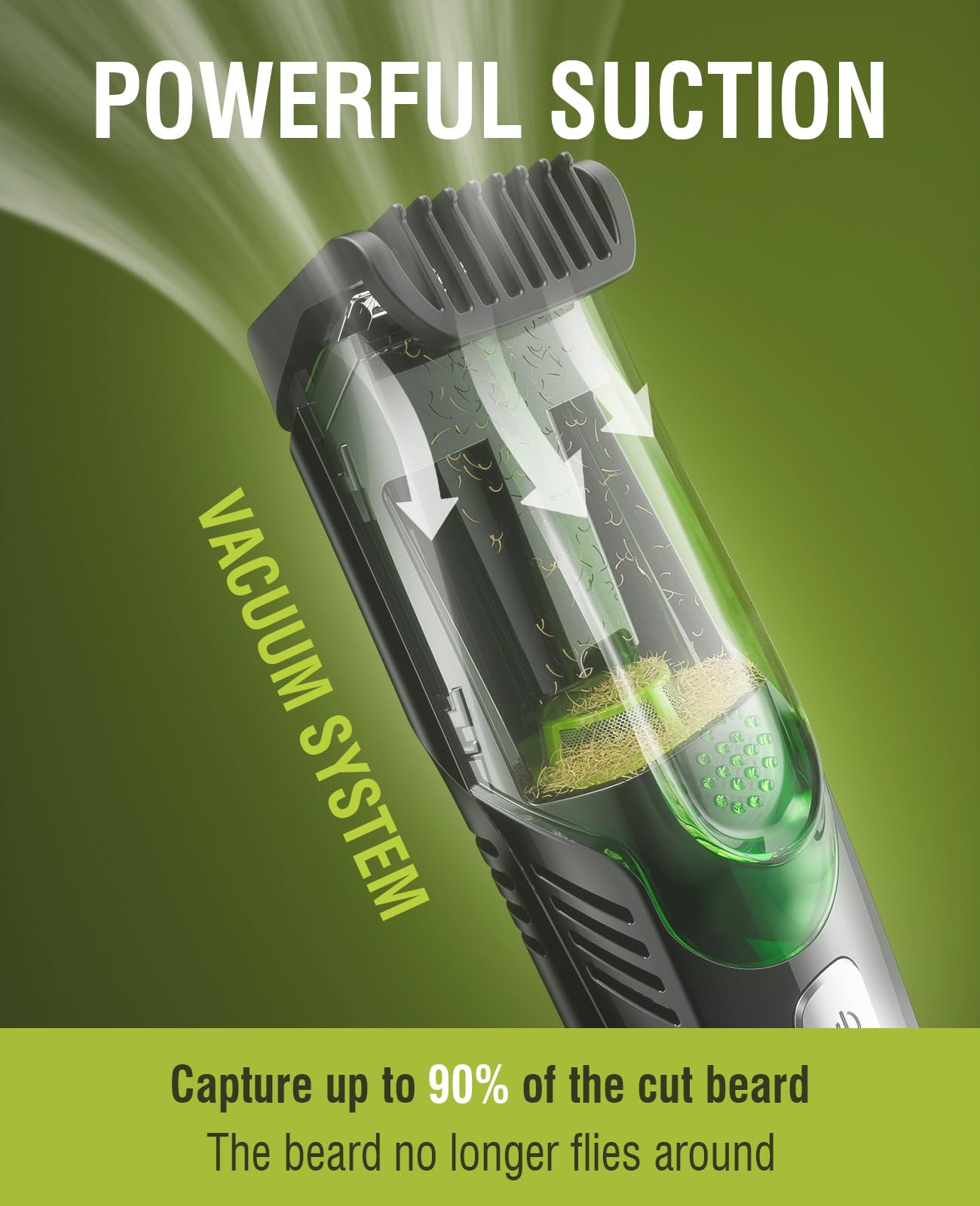 SHPAVVER recortadora de barba con láminas de acero inoxidable para corte preciso.