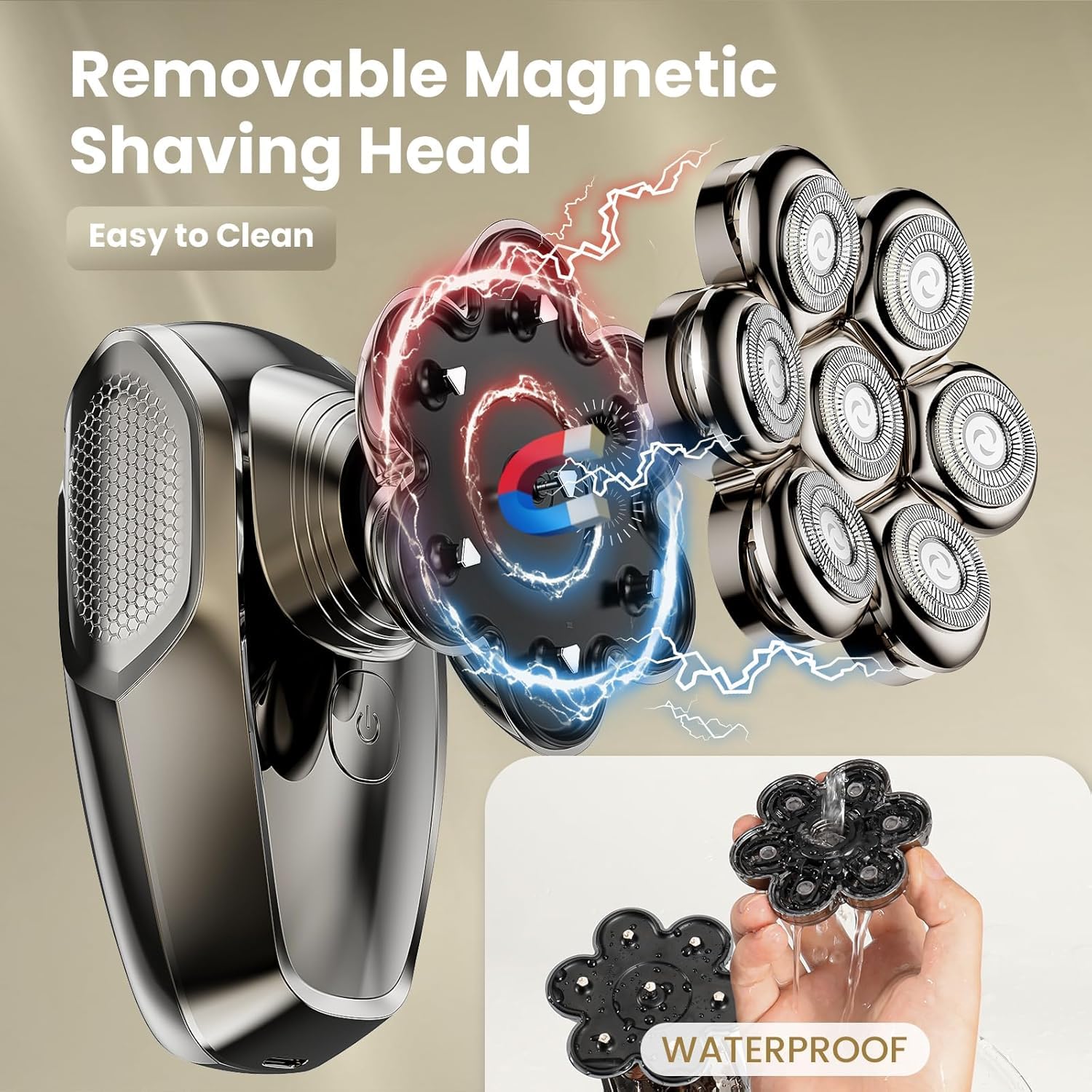 SHPAVVER cabezal magnético desmontable para limpieza rápida y profunda
