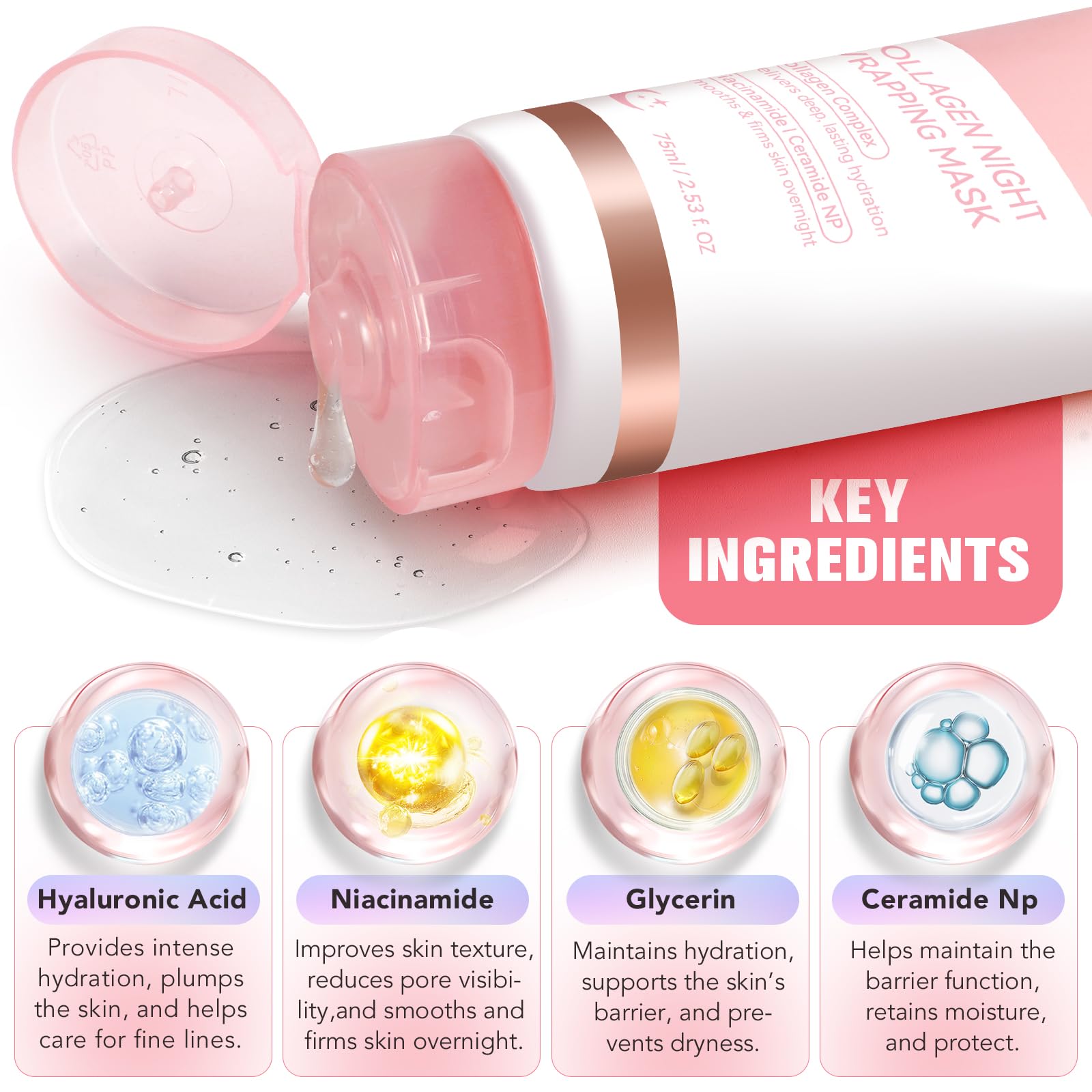 Shuangjia brocha de silicona para aplicación precisa y suave de la mascarilla nocturna.