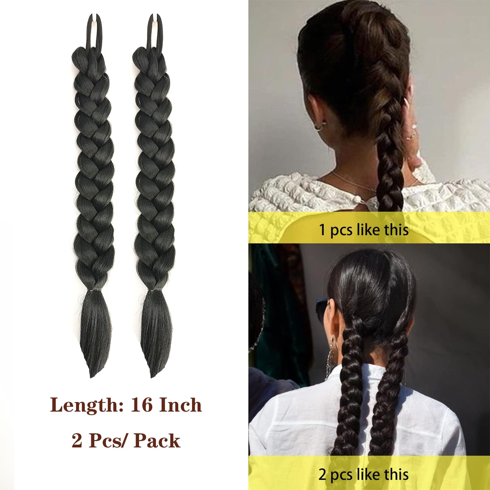 Pelo sintético resistente al calor SHUFANG, negro, para peinados duraderos