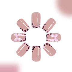 SHUXILIN Uñas con charms lazo rosa, detalle único para eventos.