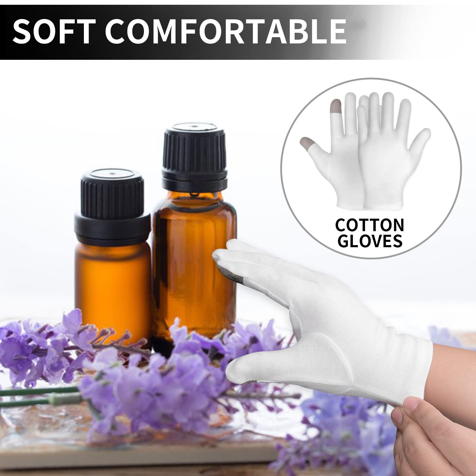 Guantes Sibba talla unica en algodon, ajuste comodo para manos de distintos tamaños.