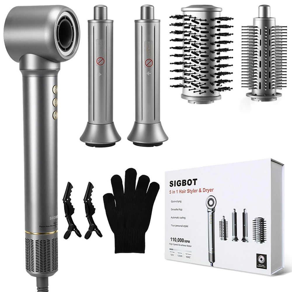 Conjunto SIGBOT set secador-cepillo 5 en 1 para peinado completo en casa