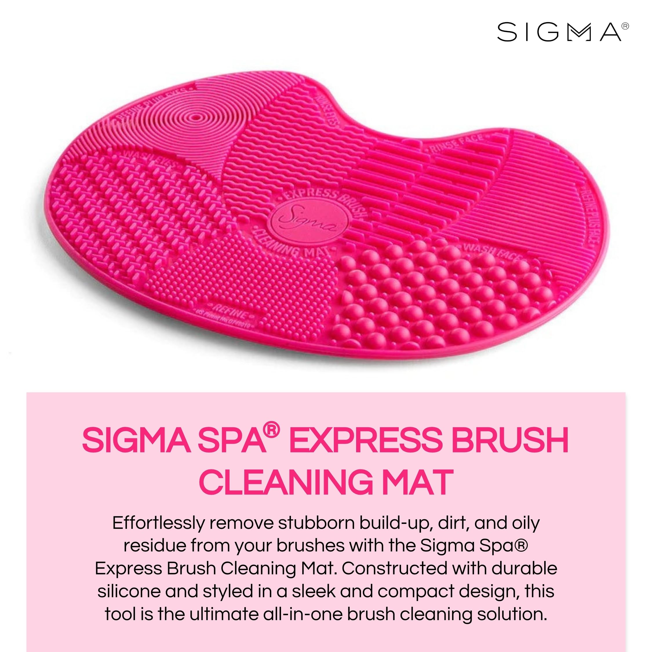 Sigma Spa Express Mat con 7 texturas para brochas de diferentes tamaños