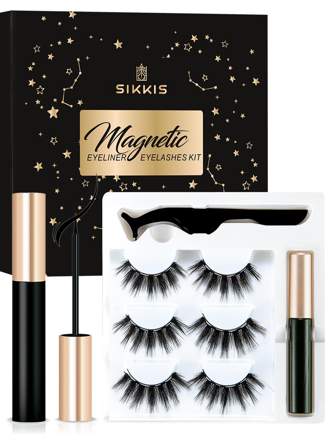 Sikkis pestanas magneticas kit: aplicacion facil y look natural diario