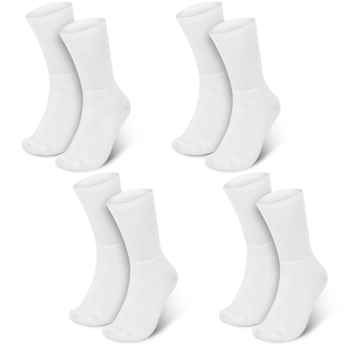 Calcetines Silicherry para eczema blancos, paquete de 4 pares, confortable y protegido.