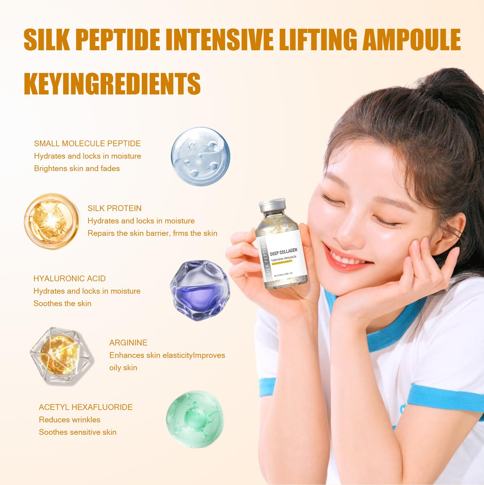 Textura de serum suave, Silk Peptide Intensive Lifting, absorción rápida.