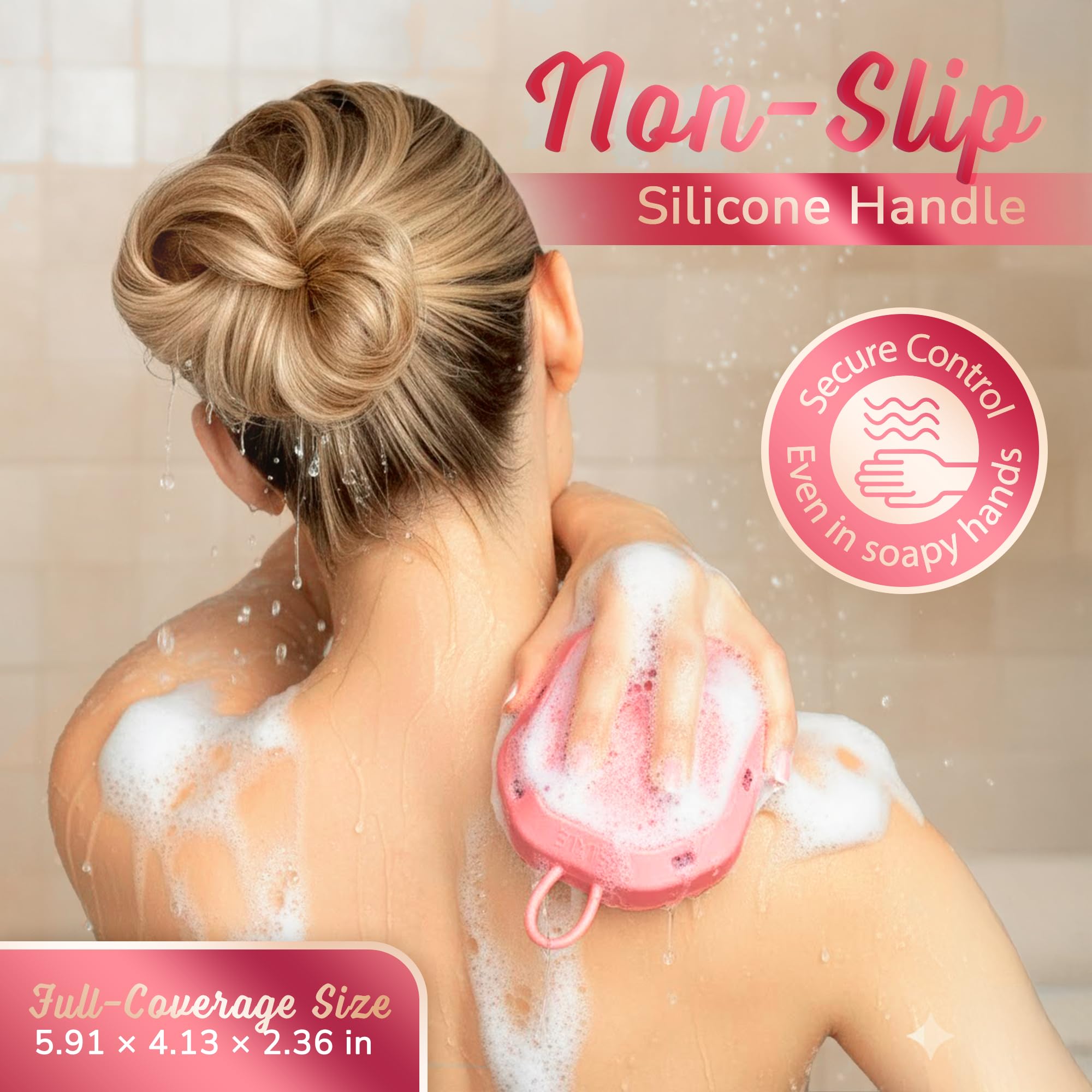 SILKLE lado-exfoliante-texturizado para exfoliación suave de codos y rodillas.