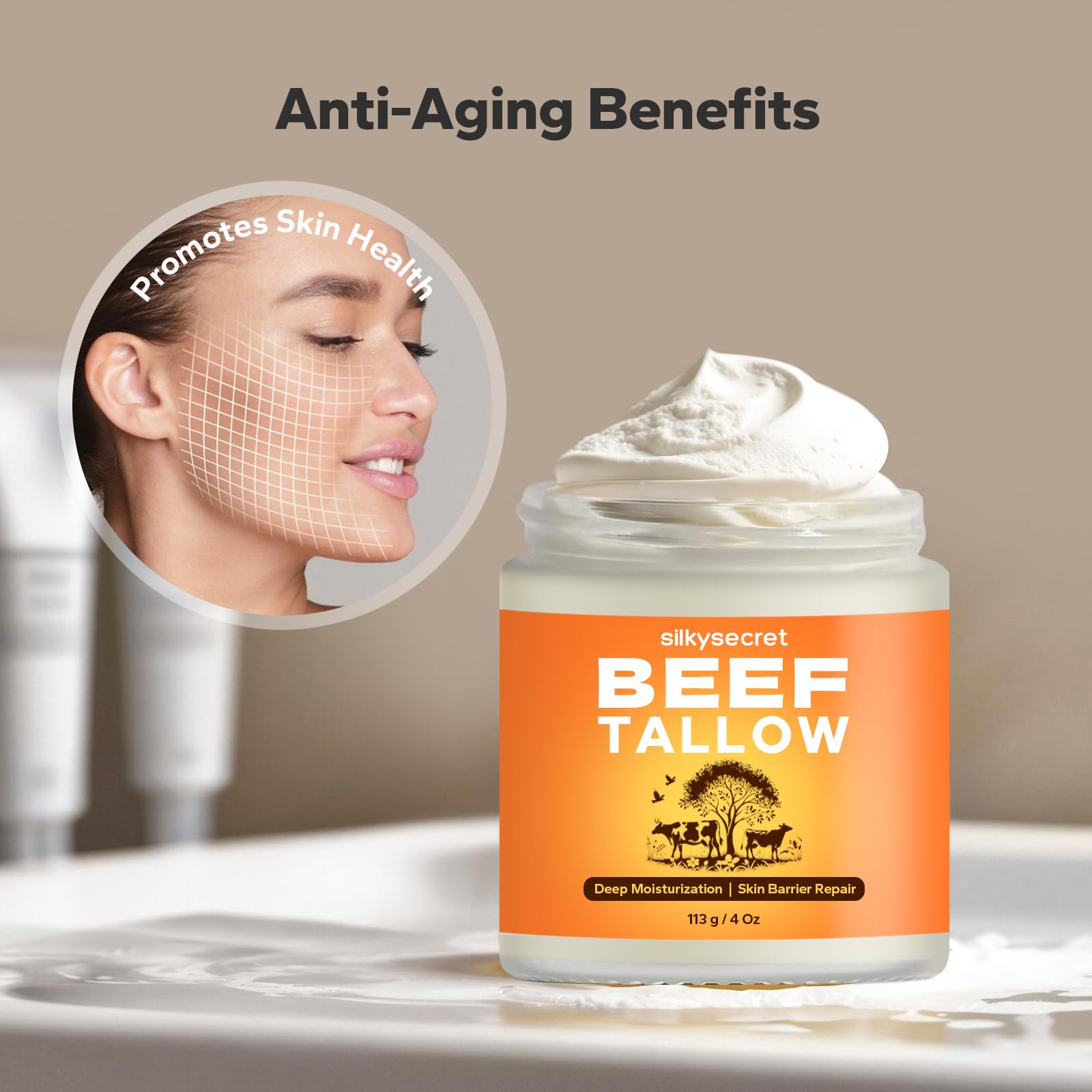 Ingrediente natural: sebo de res y miel en SilkySecret.